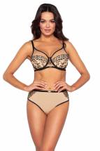 Бюстгальтер +size с шитыми чашками на косточках и контрастной вышивкой AVA