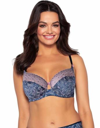 Бюстгальтер с мягкой чашкой из трикотажа с растительным рисунком AVA