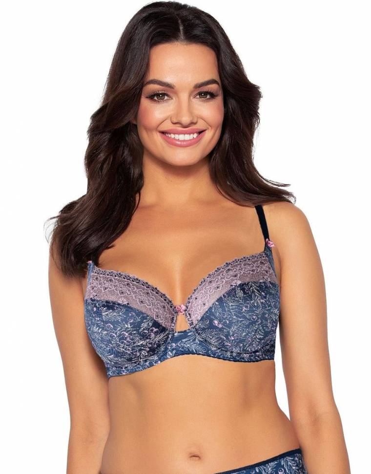 Бюстгальтер с мягкой чашкой из трикотажа с растительным рисунком AVA