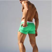 Зеленые мужские плавки-хипсы с белым поясом Romeo Rossi