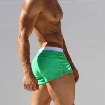 Зеленые мужские плавки-хипсы с белым поясом Romeo Rossi