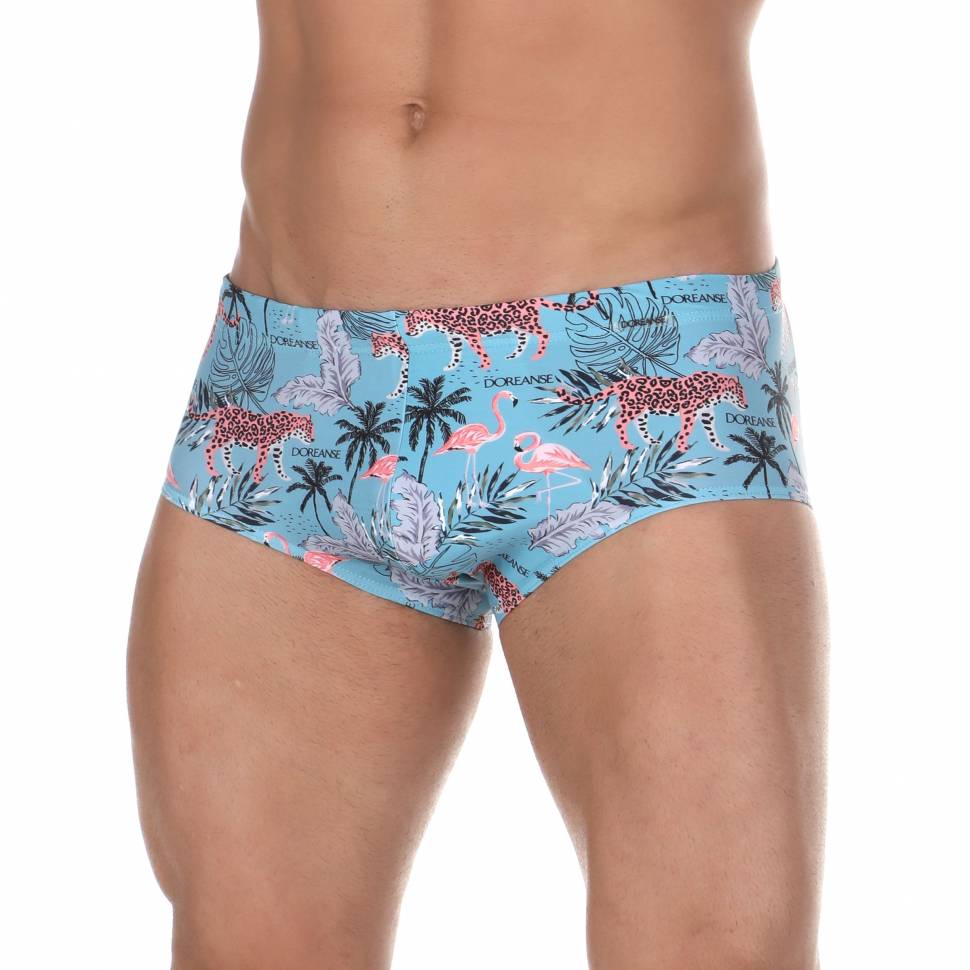 Бирюзовые мужские плавки с оригинальным принтом Doreanse Mayo Doreanse