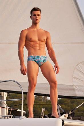 Бирюзовые мужские плавки с оригинальным принтом Doreanse Mayo Doreanse