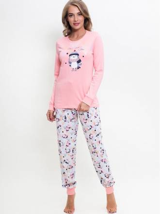 Женская пижама с пингвинами на футболке и брючках Vienetta