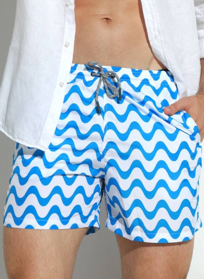 Мужские пляжные шорты с принтом в виде волн Jolidon