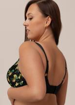Бюстгальтер с мягкой +size чашкой с принтом в виде лимонов Akcent