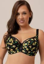 Бюстгальтер с мягкой +size чашкой с принтом в виде лимонов Akcent