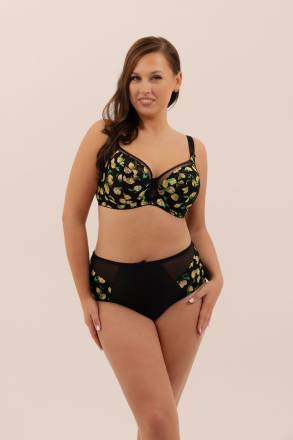 Бюстгальтер с мягкой +size чашкой с принтом в виде лимонов Akcent