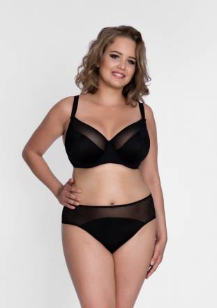 Однотонный бюстгальтер на косточках с мягкой чашкой plus size Akcent
