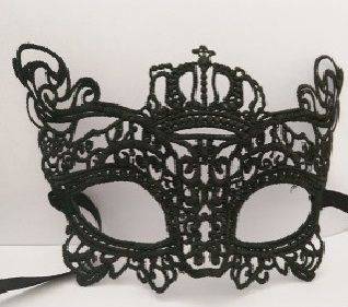Кружевная маска в венецианском стиле с маленькой короной White Label