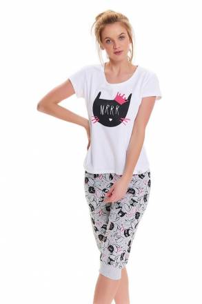 Забавная пижама с принтом в виде кошки на футболке Doctor Nap