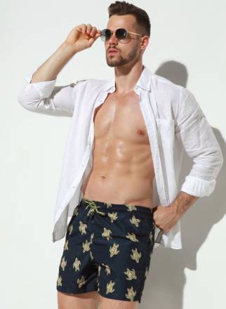Мужские пляжные шорты с принтом в виде морских черепах Jolidon
