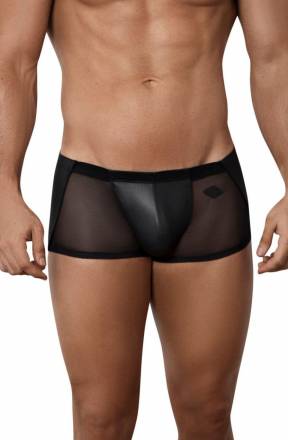 Черные стильные трусы-хипсы с полупрозрачными вставками Hurricane Latin Boxer Clever Masculine Underwear