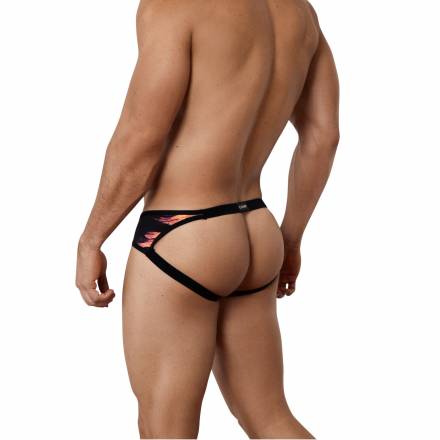 Черные принтованные трусы-джоки Natura Jockstrap Clever Masculine Underwear