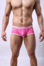 Розовые мужские трусы-хипсы Cockon X Lace Boxer с вырезами Cockcon