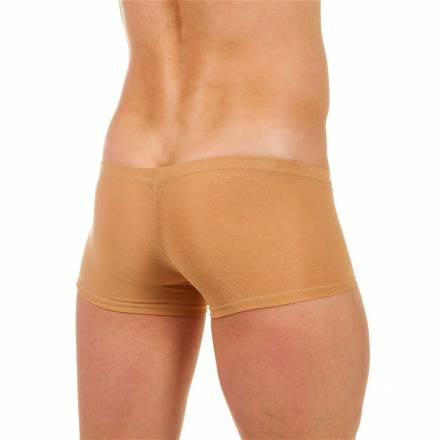 Бежевые трусы-хипсы с текстурой в виде роз на ткани Beige Rose Boxer Romeo Rossi