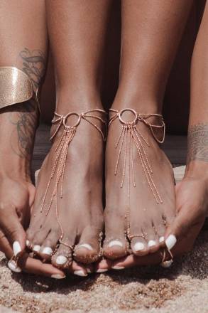 Золотистые браслеты на ноги Magnifique Feet Chain Bijoux Indiscrets