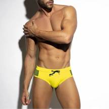 Желтые мужские плавки с принтованными боковыми вставками Romeo Rossi