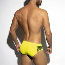 Желтые мужские плавки с принтованными боковыми вставками Romeo Rossi
