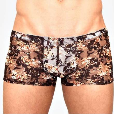 Мужские сетчатые боксеры с бежевыми розами Rose Boxer Romeo Rossi