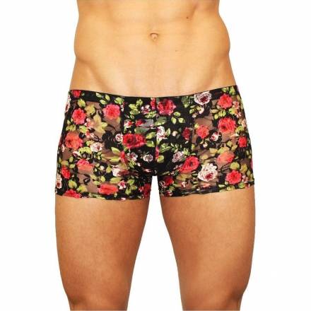 Мужские трусы-боксеры из сетки с яркими розами Rose Boxer Romeo Rossi