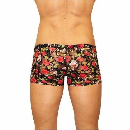 Мужские трусы-боксеры из сетки с яркими розами Rose Boxer Romeo Rossi