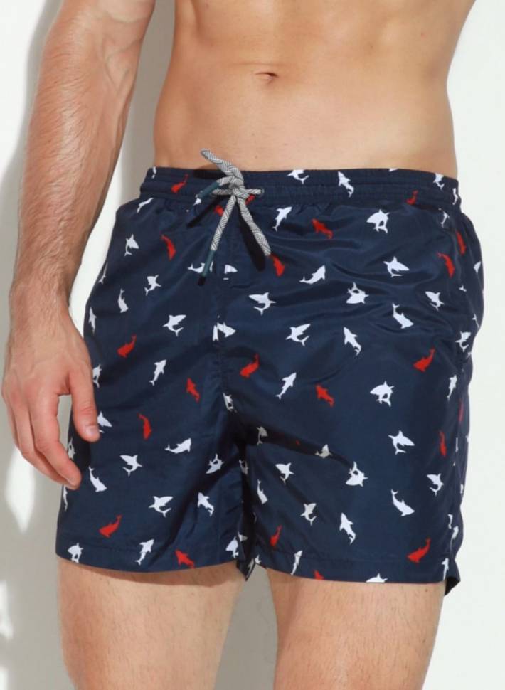 Мужские пляжные шорты с принтом в виде цветных акул Jolidon