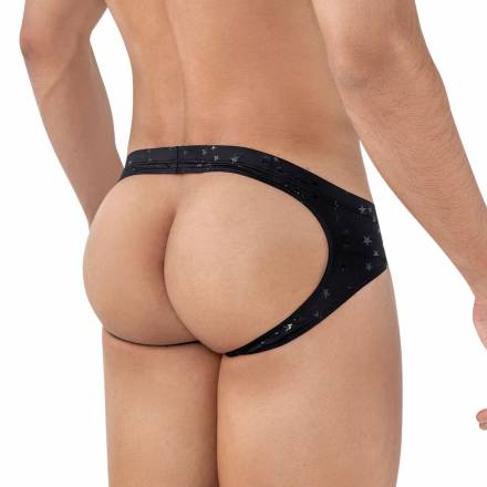 Черные трусы-джоки со звездочками Illusion Jockstrap Clever Masculine Underwear