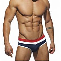 Темно-синие мужские плавки с контрастными полосами на поясе Romeo Rossi