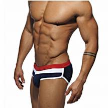 Темно-синие мужские плавки с контрастными полосами на поясе Romeo Rossi