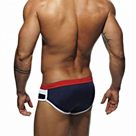 Темно-синие мужские плавки с контрастными полосами на поясе Romeo Rossi