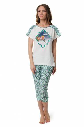 Нежная пижама Dreamwood с совами на футболке Evelena