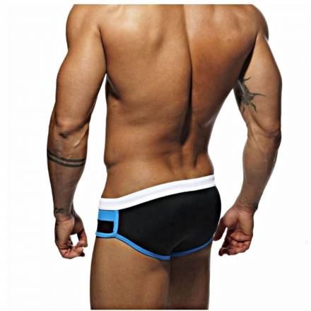 Черные мужские плавки с контрастными полосами на поясе Romeo Rossi