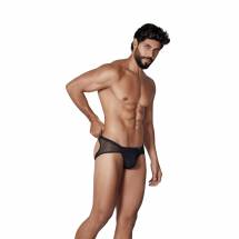Черные трусы-джоки с ажурными вставками Urge Jockstrap Clever Masculine Underwear