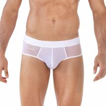 Белые полупрозрачные трусы-брифы Yin Yang Brief Clever Masculine Underwear