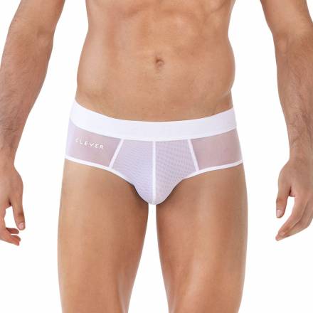 Белые полупрозрачные трусы-брифы Yin Yang Brief Clever Masculine Underwear