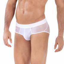 Белые полупрозрачные трусы-брифы Yin Yang Brief Clever Masculine Underwear