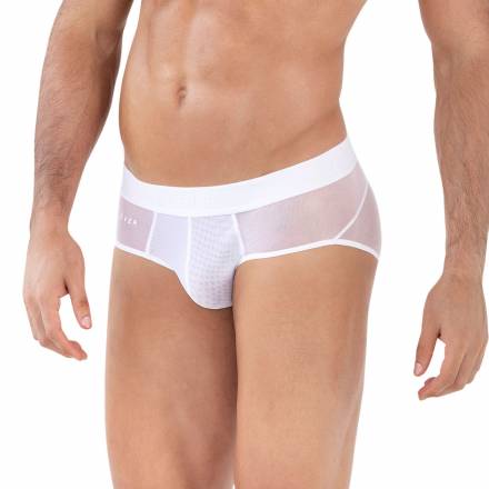Белые полупрозрачные трусы-брифы Yin Yang Brief Clever Masculine Underwear