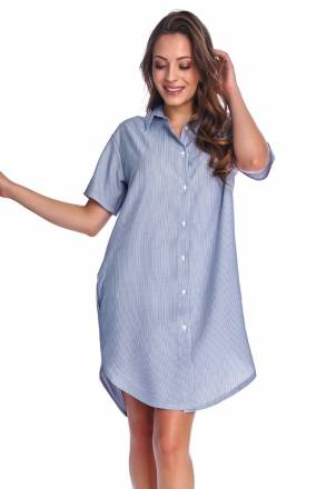 Короткое платье-рубашка в мелкую полосочку Doctor Nap