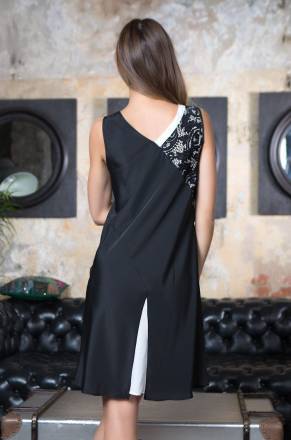 Коротенькое домашнее полуприталенное платье Black&amp;White Mia&amp;Mia