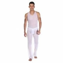 Белый полупрозрачный комплект: майка и брюки La Blinque
