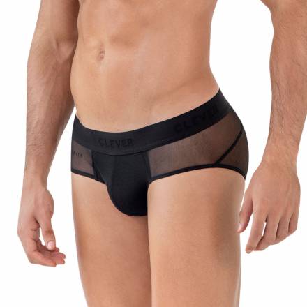 Черные полупрозрачные трусы-брифы Yin Yang Brief Clever Masculine Underwear