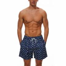 Темно-синие пляжные шорты с акулами Romeo Rossi