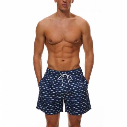 Темно-синие пляжные шорты с акулами Romeo Rossi