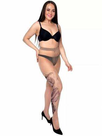Колготки +size с имитацией тату в виде змеи STOP Your Style