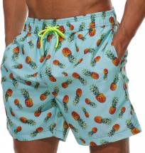 Голубые пляжные шорты с ананасами Romeo Rossi