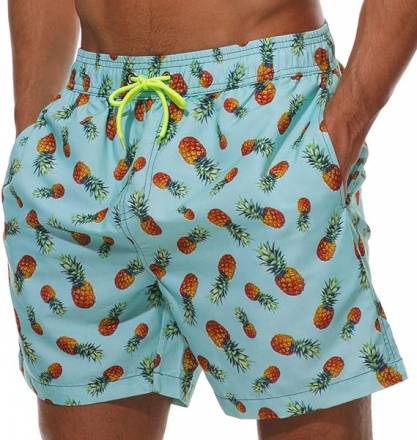 Голубые пляжные шорты с ананасами Romeo Rossi