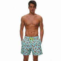 Голубые пляжные шорты с ананасами Romeo Rossi