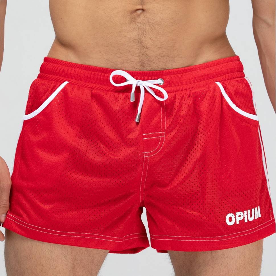 Мужские короткие шорты из быстросохнущего перфорированного материала Opium