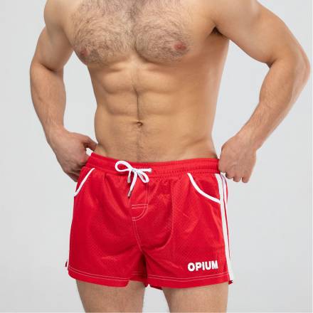 Мужские короткие шорты из быстросохнущего перфорированного материала Opium